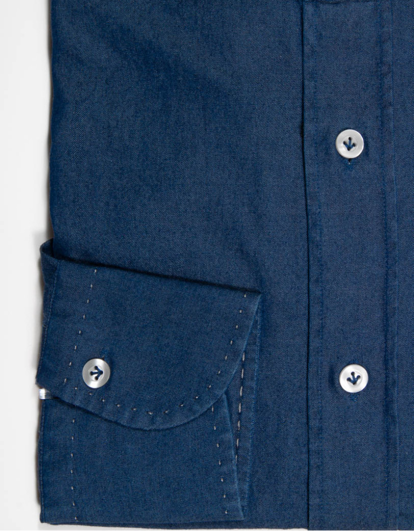 Patrick-Hellmann-Collection-Thin-Navy-Blue-Jeans-Shirt-image Patrick Hellmann Collection Thin Navy Blue Jeans-Shirt image